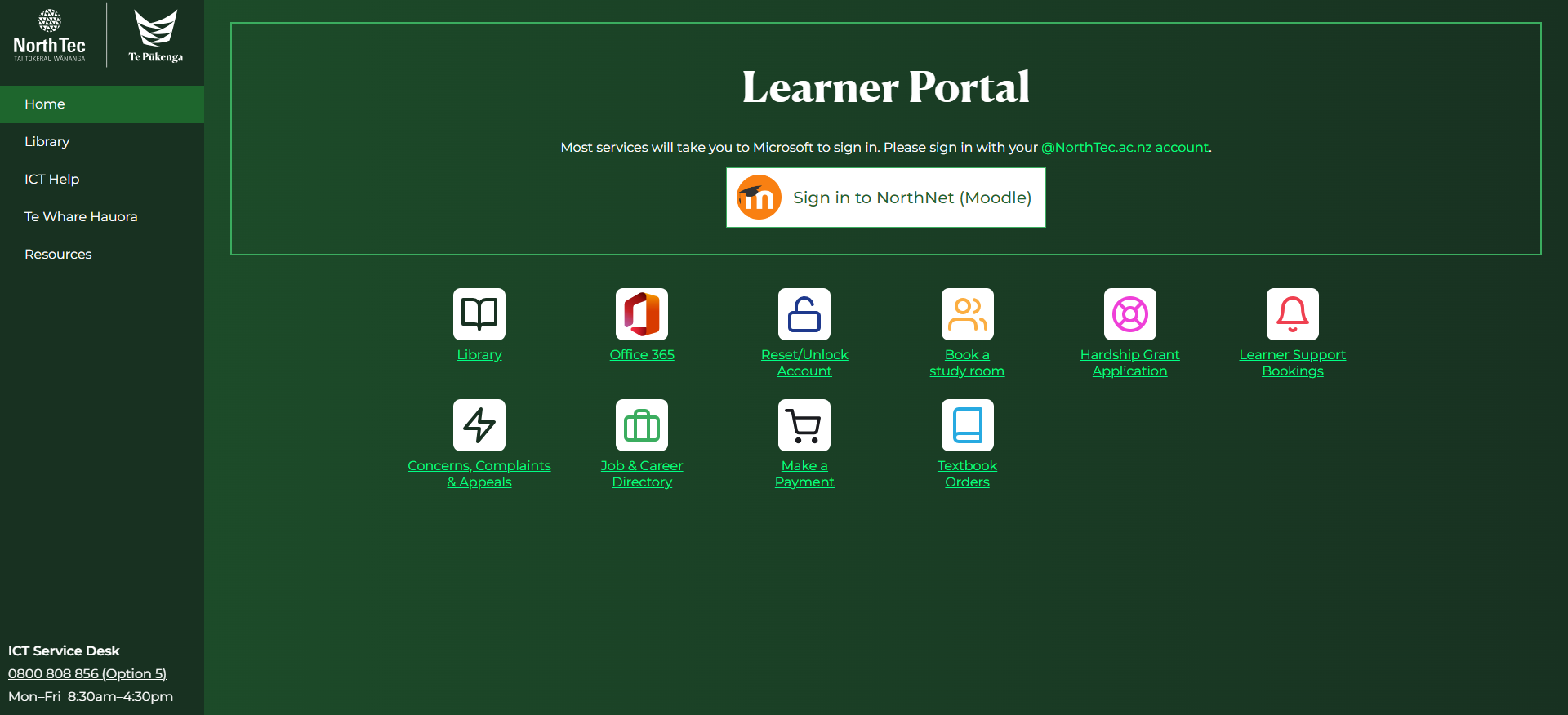 Learner Portal Homepage